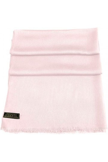 CJ Apparel Châle népalais à Franges fabriqué à la Main Pashmina, Rose Clair, Taille Unique Femme