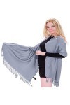 CJ Apparel Pashmina Écharpe de protection pour le visage Couleur unie, gris ardoise, taille unique