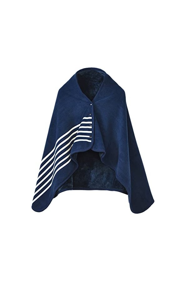 Buicare Poncho Femme Cape Cardigan en Flanelle Châle Ouvert Devant à Boucles Écharpe Couverture Chaude Automne/Hiver Châleure