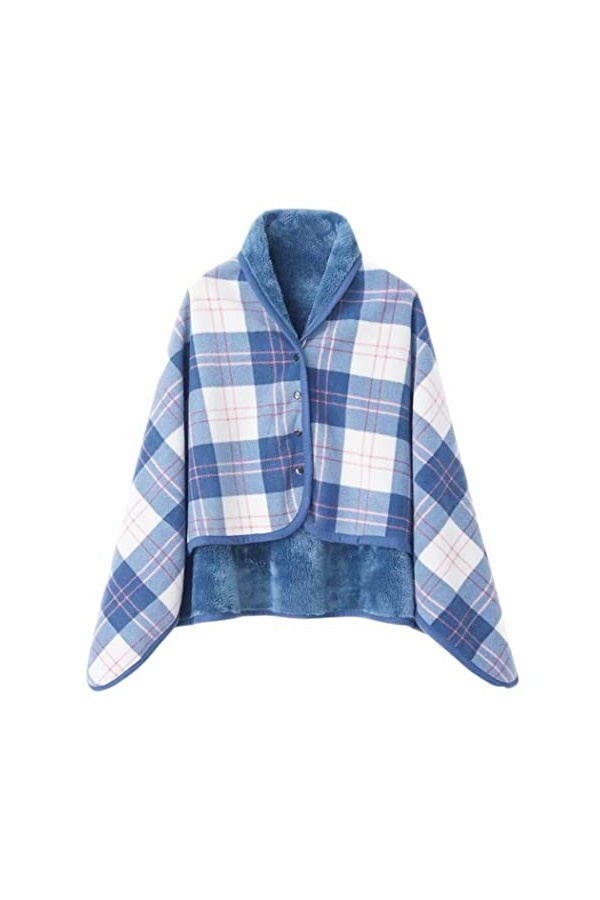 Buicare Poncho Femme Cape Cardigan en Flanelle Châle Ouvert Devant à Boucles Écharpe Couverture Chaude Automne/Hiver Châleure