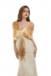 Keivvsh Châles et écharpes métalliques étincelants avec boucle pour robe de soirée, fête de mariage, doré, taille unique