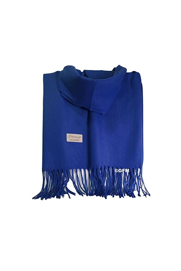 GFM Châle en cachemire mélangé pour lautomne et lhiver - bleu Roi - BTQUE-CRTNL 