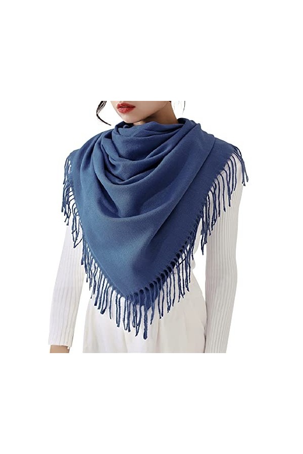 Femme Écharpe Tissée Grande Écharpe Longue en Imitation Cachemire Large Écharpe Etoleavec Franges Élégante Écharpe dhiver Mo