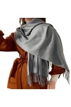 Femme Écharpe Tissée Grande Écharpe Longue en Imitation Cachemire Large Écharpe Etoleavec Franges Élégante Écharpe dhiver Mo