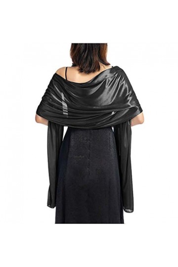 GFM® Echarpe en mousseline de soie satinée au mousseline de soie pour épouses nuptiales de mariée- vert sarcelle- .SLKLUX-TL