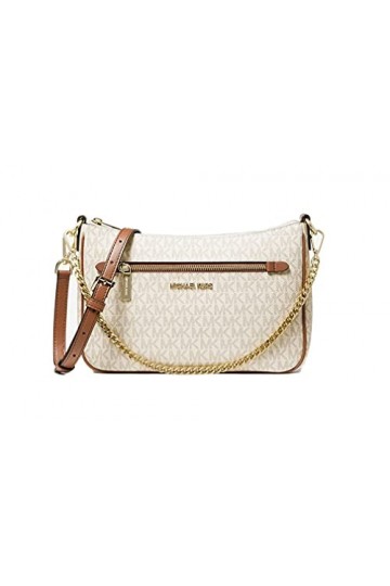 MICHAEL Michael Kors Jet Set Small Logo Chain Crossbody Bag - Vanilla