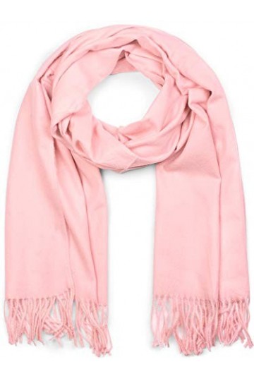 styleBREAKER Écharpe unie douce avec des franges, châle dhiver, étole, foulard, unisexe 01017104, couleur:Rose-
