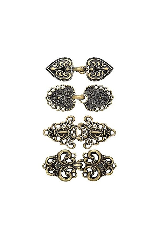 Stylebest 2/4 pièces Pull Vintage Tourbillon Clip Rétro Châle Col Fermoir Cape Cape Cardigan Clips Robe Chemise Broche Clip p