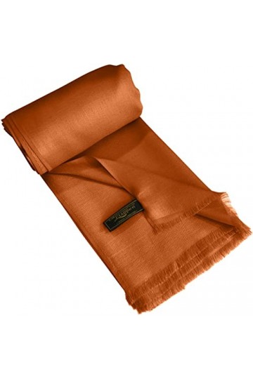 CJ Apparel Foulard à franges Seconds couleur unie - Pashmina, orange brûlé, taille unique