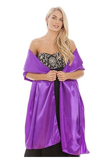 Étole en satin pour mariage, châle, pashmina, écharpe pour demoiselles dhonneur Argente S-M