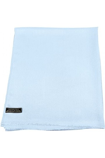 CJ Apparel Bleu Clair Echarpe de Pashmina en Châle Népalaise Solide Couleur Unie Conception Wrap Étole Secondes