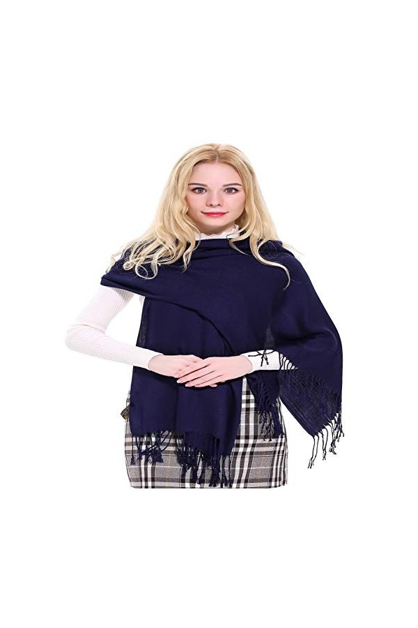 CJ Apparel Bleu Marine Solides Couleur Châle Secondes écharpe étole Wrap Châles Pashminas Nouvelle