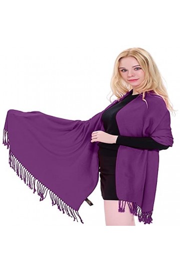 CJ Apparel Violet Couleur Unie Châle écharpe étole Wrap Châles Pashminas Nouvelle
