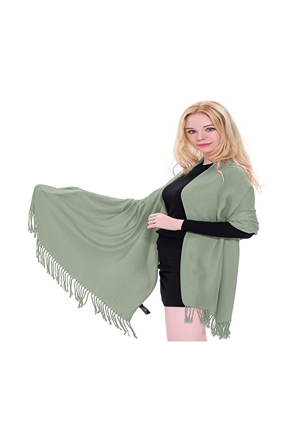 CJ Apparel Vert Clair Solides Couleur Châle Secondes écharpe étole Wrap Châles Pashminas Nouvelle 80+ Couleurs