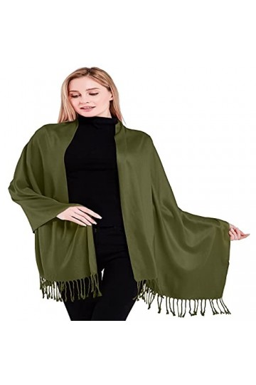 CJ Apparel Vert davocat Solides Couleur Châle Secondes écharpe étole Wrap Châles Pashminas Nouvelle