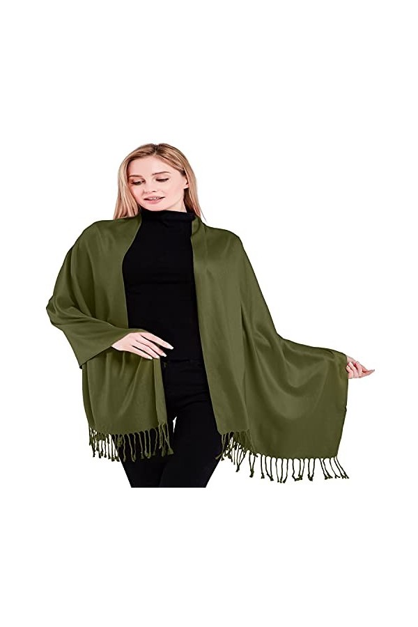 CJ Apparel Vert davocat Solides Couleur Châle Secondes écharpe étole Wrap Châles Pashminas Nouvelle