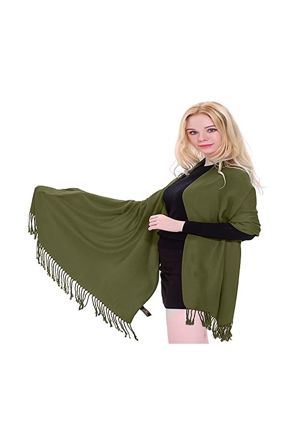 CJ Apparel Vert davocat Solides Couleur Châle Secondes écharpe étole Wrap Châles Pashminas Nouvelle