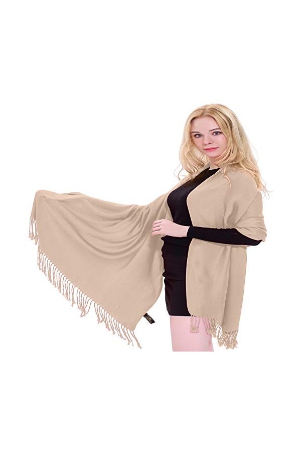 CJ Apparel Foulard népalais Seconds - Couleur unie - Pashmina, rose, taille unique