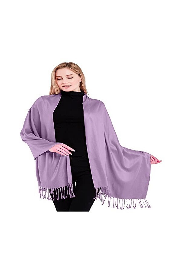 CJ Apparel Lilas Solides Couleur Châle Secondes écharpe étole Wrap Châles Pashminas Nouvelle 80+ Couleurs