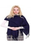CJ Apparel Bleu Fonce Solides Couleur Châle Secondes écharpe étole Wrap Châles Pashminas Nouvelle