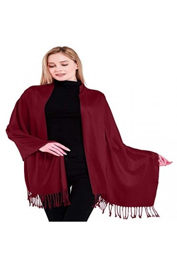 CJ Apparel Marron Solide Couleur Unie Conception Népalaise Châle écharpe étole Wrap Secondes