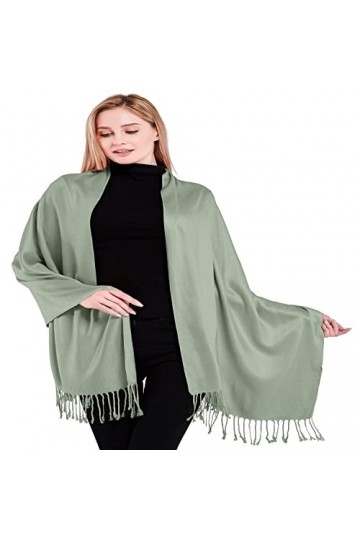 CJ Apparel Gris Vert Solides Couleur Châle Secondes écharpe étole Wrap Châles Pashminas Nouvelle 80+ Couleurs