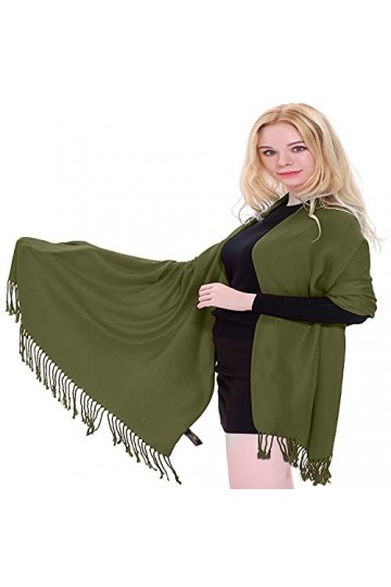 CJ Apparel Vert Davocat Couleur Unie Châle écharpe étole Wrap Châles Pashminas Nouvelle