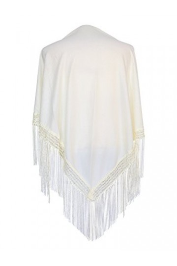 La Senorita Foulard Ceinture Chale De Danse Flamenco Broderie Frange couleur différentes blanc crème 