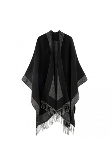 Lachi Poncho Ouvert Châle Cape Élégant Epais Chaud Automne Hiver Femme 150 * 130cm