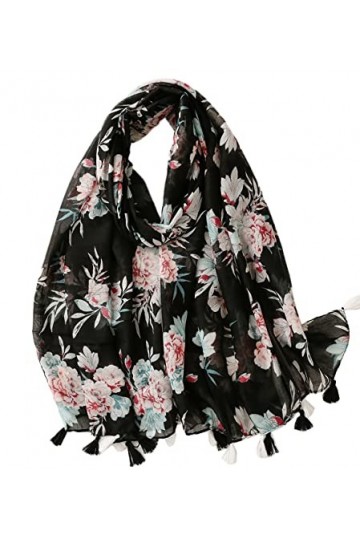 FAIRYGATE Chale Femme Hiver Chaud Femmes Châles Longue Foulards Imprimé Floral Echarpes Long Foulards Coloré Châle De Plage S