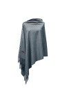 Écharpe dhiver chaude - Poncho pour femme - Longue écharpe dhiver douce et chaude en tricot avec boutons - Couverture en la