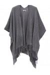 soul young Chale Femmes Tricot Gilet Poncho, Cape Grande Soiree Taille Cardigan Kimono Wrap Pashmina Taille unique,Marine 