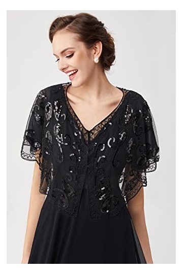 BABEYOND Châle Vintage des Années 1920s pour Femme Cape de Flapper pour Mariage Accessoires Charleston 20s Boléro Style Gatsb