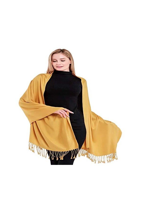 CJ Apparel Marron Doré Couleur Unie Châle écharpe étole Wrap Châles Pashminas Nouvelle