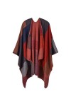 Lifetooler Poncho pour Femme Cardigan à Devant Ouvert Cape réversible dhiver Cape imprimée surdimensionnée Couverture en Tar