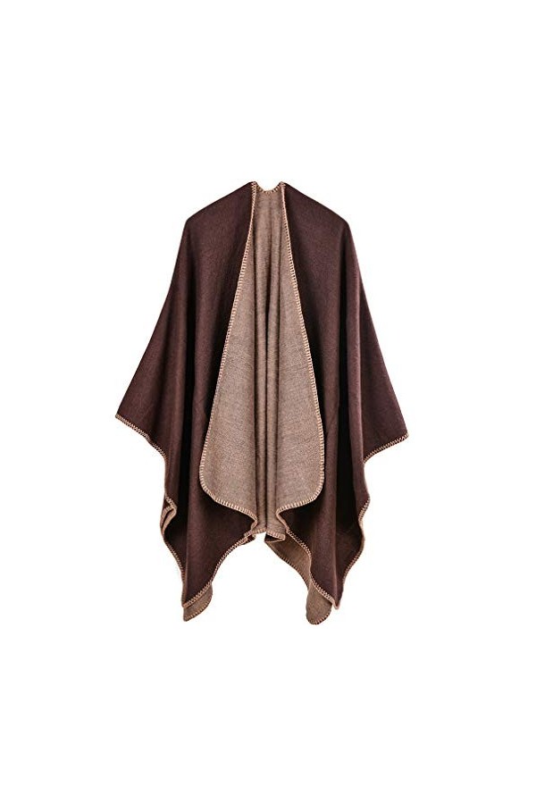 Lifetooler Poncho pour Femme Cardigan à Devant Ouvert Cape réversible dhiver Cape imprimée surdimensionnée Couverture en Tar