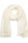 styleBREAKER Écharpe unie douce avec des franges, châle dhiver, étole, foulard, unisexe 01017104, couleur:Crème