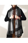 HYUET Hiver Pasmina Écharpe Châle Femmes Plaid Élégant Long Doux Chaud Étoles Écharpes Tartan Wrap Tricoté Châle Hiver Poncho