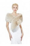 BEAUTELICATE Châle Étole Fourrure De Femme Mariage Hiver Écharpe Cape Sur Robe de Soirée Mariée Demoiselle dhonneur 1920s Ga