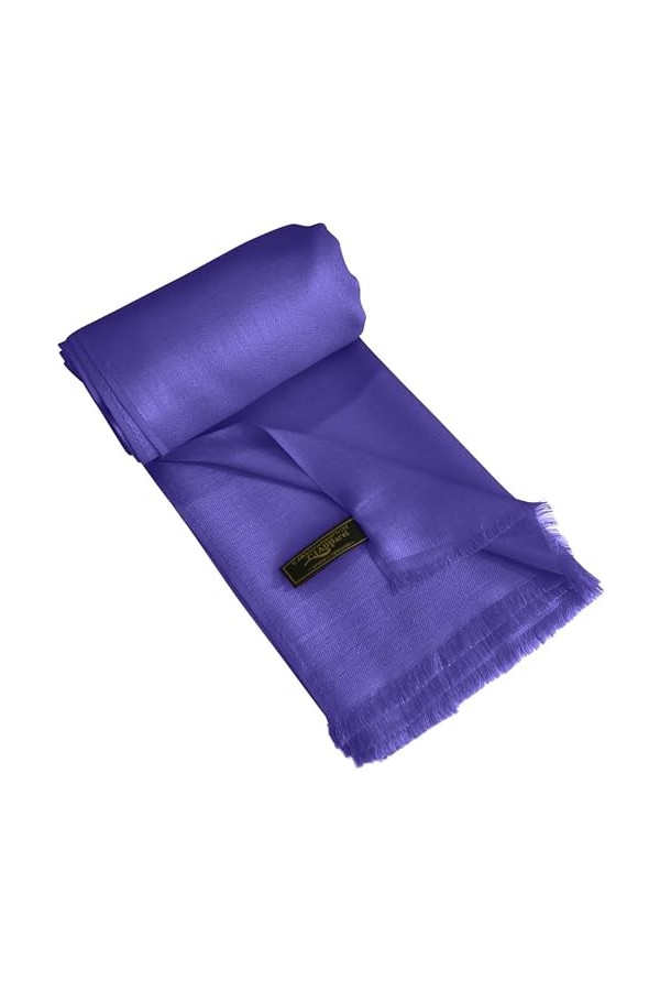 CJ Apparel Foulard à franges Seconds couleur unie - Pashmina, Bleu fédéral, taille unique