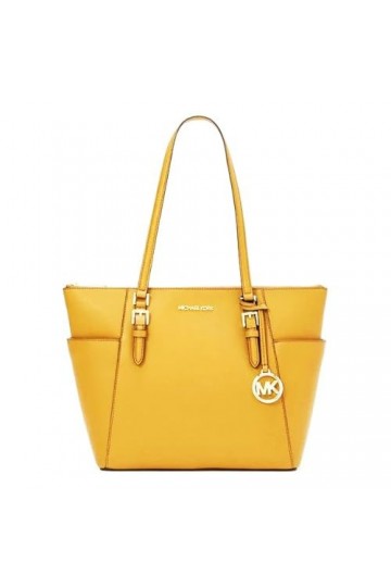 Michael Kors Charlotte Grand sac fourre-tout zippé, Jaune jasmin