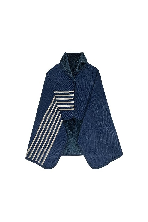 Joligiao Femme Poncho Polaire Sweat Plaid Châle Polaire Cape Cardigan en Flanelle Chaud dhiver avec Boutons Couverture à Car