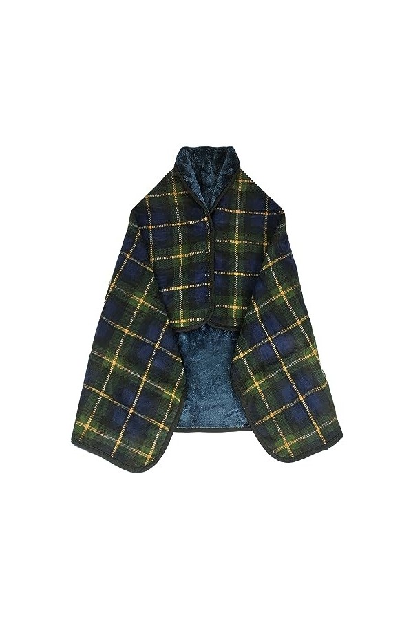 Joligiao Femme Poncho Polaire Sweat Plaid Châle Polaire Cape Cardigan en Flanelle Chaud dhiver avec Boutons Couverture à Car