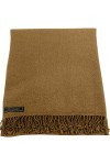 CJ Apparel Écharpe pashmina 100 % cachemire fabriquée à la main au Népal, beige foncé, taille unique