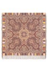 Écharpe Pawlow Pavlovo Posad pour femme 100 % laine avec cachemire et fleurs 125 cm x 125 cm, beige