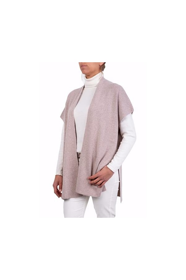 Cape de veste mixte cachemire femme fabriquée en Italie laine mérinos cachemire noir beige blanc bleu rose tricot châle éléga