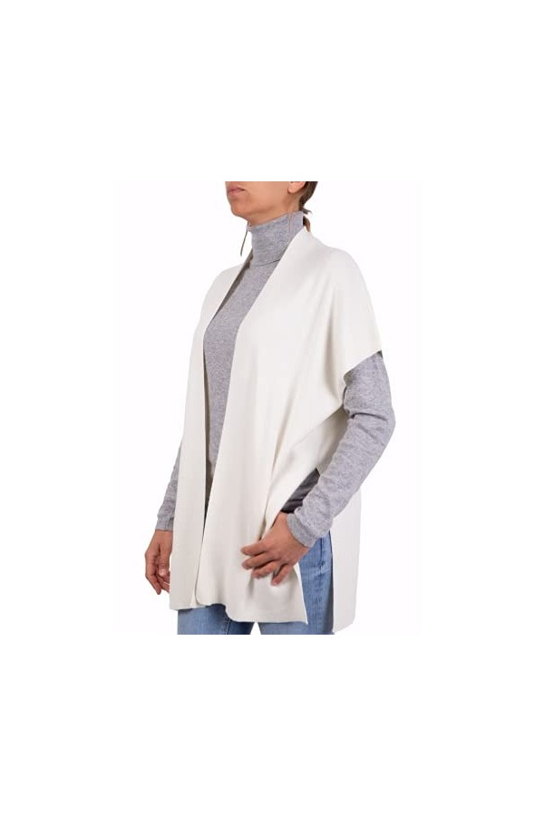 Cape de veste mixte cachemire femme fabriquée en Italie laine mérinos cachemire noir beige blanc bleu rose tricot châle éléga