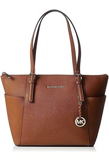 Michael Kors Jet Set Ew TZ Tote, Sac fourre-Tout Femme, Marron Luggage , 11.4x25.4x38.1 Centimeters W x H x L 