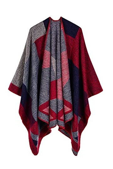 Yutdeng Écharpe Chale Femme Épaissie Elégant Cozy Écharpe Grand Poncho Châle Femme Hiver Foulard Chaud Châle Ouverture Cape C