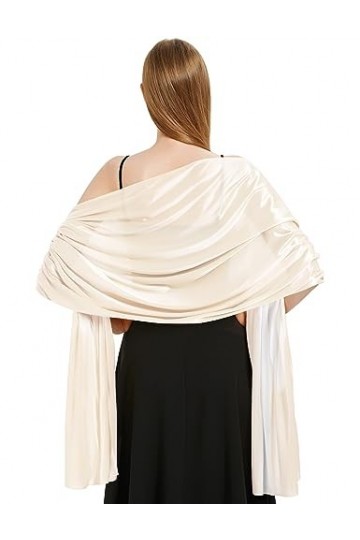 heekpek Satin Foulard Chale Femme Mariage Echarpes pour Robe de Soirée Élégant Chic Etole Femme pour Soirée Cérémonies Fêtes 